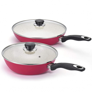 KOCH SYSTEME 10寸和11寸不粘平底锅 2件套 带锅盖 @ Amazon