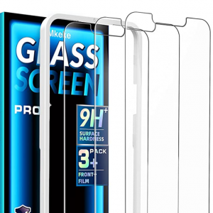 Amazon - Mkeke iPhone 13 Pro Max 钢化玻璃屏幕保护膜 3件装，现价$4.11