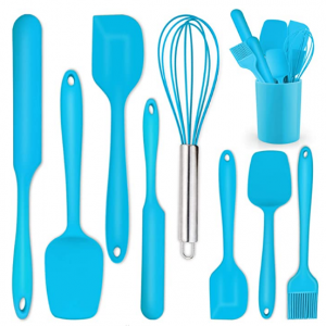 P&P CHEF Silicone Spatula with Holder Set of 9 (Blue) @ Amazon