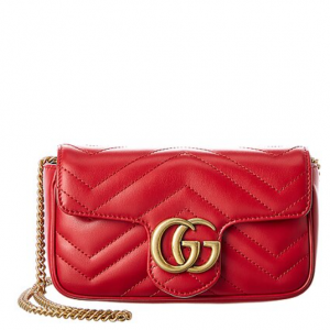 Rue La La官网 Gucci GG Marmont Super Matelasse 红色迷你单肩包9折热卖