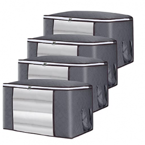 GoMaihe 90升大容量衣物防尘收纳包4个，灰色 @ Amazon