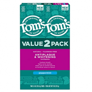 Tom's of Maine 無氟美白牙膏 5.5oz x 2支 @ Amazon