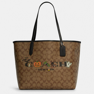 70% Off Coach City Tote In Signature Canvas With Halloween @ Coach Outlet