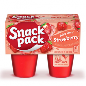 Snack Pack 草莓口味果汁 3.25oz 4盒装 @ Walmart