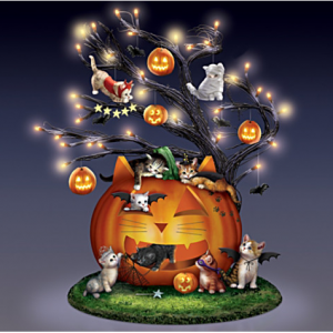 Purr-fectly Mischievous Halloween Illuminated Tabletop Tree
