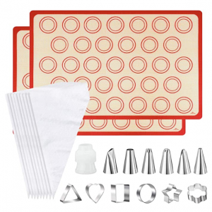 Xpatee 硅胶烘焙烤垫+裱花+饼干模具套装 马卡龙、饼干必备 @ Amazon