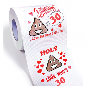 Givviza Funny Toilet Paper 30th Birthday Decorations Gag Gifts for Her or Him @ Amazon