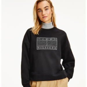 Tommy Hilfiger Organic Cotton Shimmer Logo 女士运动衫