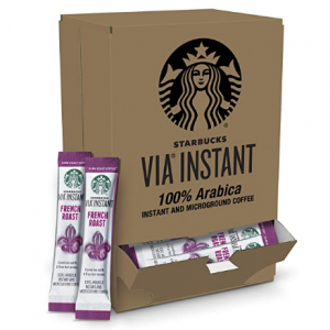 Starbucks VIA 法式深度烘焙速溶咖啡 50条 @ Amazon