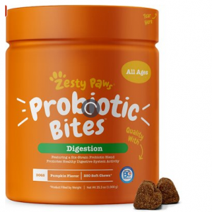 Zesty Paws Core Elements Probiotic Pumpkin Flavored Soft Chews Digestive Supplement for Dogs