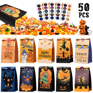 DMIGHT Halloween Treat Bags,50 Pcs $5.99