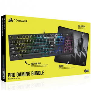 Best Buy - CORSAIR K60 RGB PRO鍵盤 & M55 RGB PRO鼠標 & MM300鼠標墊套裝，直降$50 