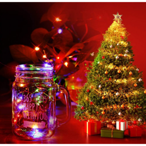 Luney 33英尺100头LED彩色仙女灯串 USB供电 @ Amazon