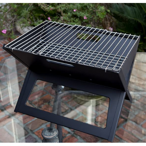 Fire Sense Black Notebook Charcoal Grill | Heavy Duty 14 Inch Steel Construction @ Amazon