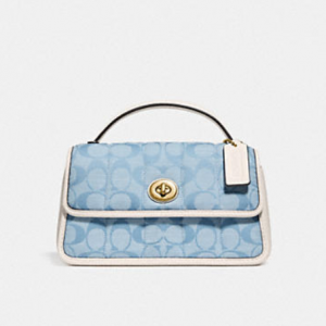 30% Off Coach Turnlock Clutch 20 In Signature Chambray With Quilting