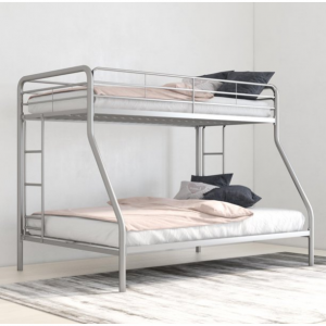 DHP Twin Over Full Metal Bunk Bed Frame, Silver @ Walmart