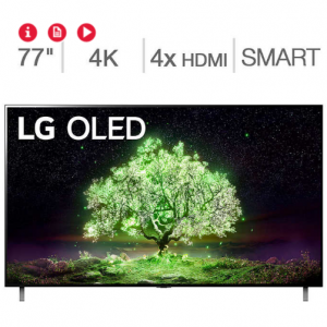 Costco - LG 77吋 A1係列 OLED 4K 智能電視，現價$2699.99 + 送$270 Costco購物卡+$100流媒體點券