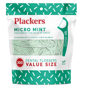 Plackers Micro mint dental floss picks, 300 count @ Amazon
