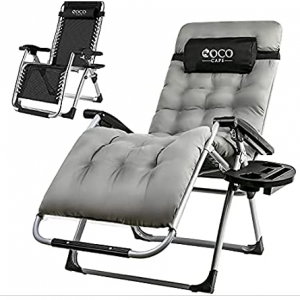 Coco Cape Zero Gravity Chair with Cushion, Regular Size, Headrest & Cup Holder Included, Grey@Woot