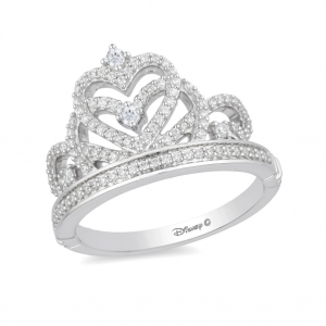 Enchanted Disney Fine Jewelry 10K White Gold 1/3 皇冠钻戒