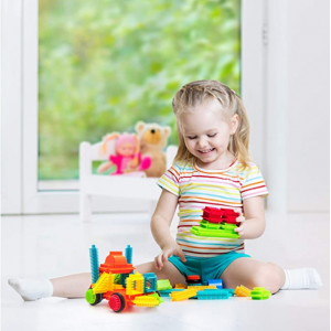 PicassoTiles PTB120 120pcs Bristle Shape 3D Building Blocks Tiles Construction Toy Set @ Amazon