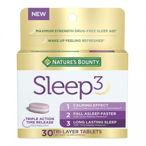 Nature's Bounty Melatonin Sleep3 Maximum Strength, 10mg, 30 Tri-Layered Tablets @ Amazon