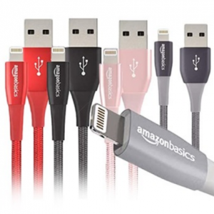 69% off AmazonBasics Double Nylon Braided Premium Collection Lightning to USB-A 3ft Cable @woot!
