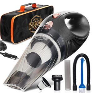 THISWORX Car Vacuum Cleaner w/ 3 Attachments, 16 Ft Cord & Bag - 12v $11.25
