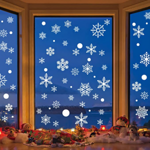 FFMAMW 324 Piece Christmas Snowflake Window Stickers (9 Sheets) @ Amazon