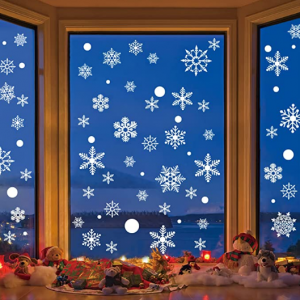FFMAMW 聖誕雪花窗戶貼紙 324片 氛圍感拉滿 @ Amazon