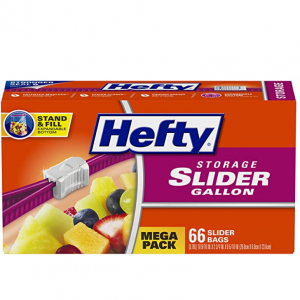 Hefty 夸脱装拉链式食品保鲜袋 66个 @ Amazon