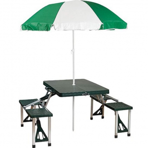 史低价：Stansport 户外可折叠餐桌椅棕色$54 带遮阳伞 @ Amazon