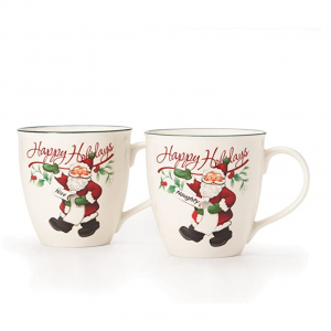 Pfaltzgraff Winterberry Mug Porcelain Naughty And Nice (Set of 2), 20 oz, Assorted @ Amazon