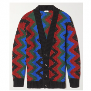 Saint Laurent Sequin-embellished 波浪纹开衫