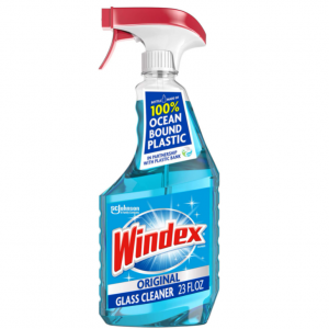 Windex Glass and Window Cleaner Spray Bottle, Bottle Made from 100% Recycled Plastic, Original Blu