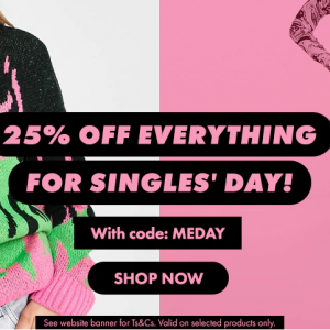 ASOS US Single's Day Sale - 25% Off Everything 