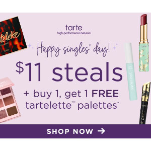 Single's Day: $11 Steals + B1G1 FREE Tartelette Palettes @ Tarte Cosmetics 