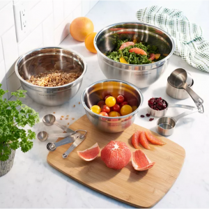 Food Network™ 3 件不锈钢搅拌碗套装