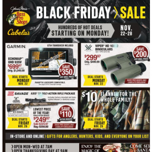 Cabela's Black Friday 2021 & Thanksgivng day deal releases 