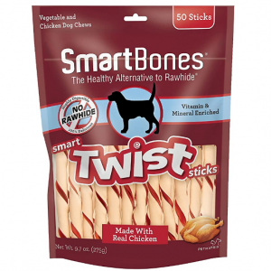 SmartBones 狗狗磨牙零食 鸡肉味 由鸡肉和蔬菜制成 50条 @ Amazon