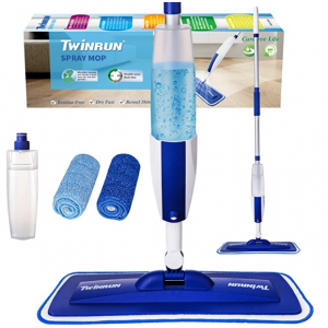 TWINRUN 超细纤维喷雾拖把 含2块替换拖布及清洁剂瓶 @ Amazon