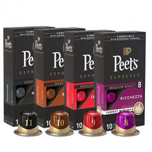 Peet's Coffee Espresso Capsules Variety Pack, 40 Count @ Amazon