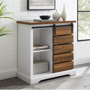 Walker Edison 田园风单门推拉装饰边桌 @ Amazon