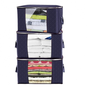 5折！Raniaco 90L 加厚衣物收纳袋 3件装 深蓝色 @ Amazon