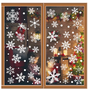 Lansian 156PCS White Snowflakes Window Clings Decal Stickers @ Amazon