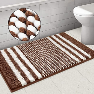 YHOUSE 防滑超吸水雪尼尔浴室地毯 21" x 32" @ Amazon