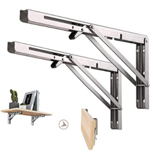 史低价：DOMISL 不锈钢L角壁挂式置物架 可折叠省空间 @ Amazon