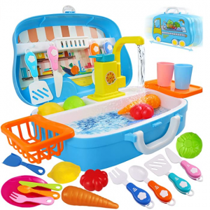 aovo Kids Electric Dishwasher Kitchen Toys Set @ Amazon