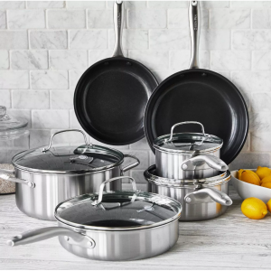 黑五价：GreenPan 陶瓷不沾不锈钢锅10件套 @ Target