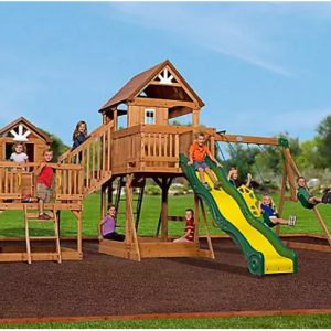 Sam's Club - 直降$300，Backyard Discovery's超大型木质儿童游乐场组合（含千秋、滑梯、小木屋等）